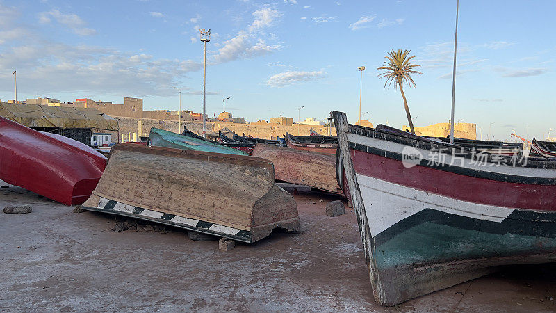 ⁨渔船特写，El Jadida⁩，⁨摩洛哥⁩